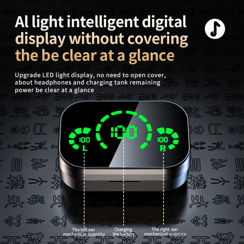 YD03 Smart Display Wireless Earbuds – LED Case + Touch Controls